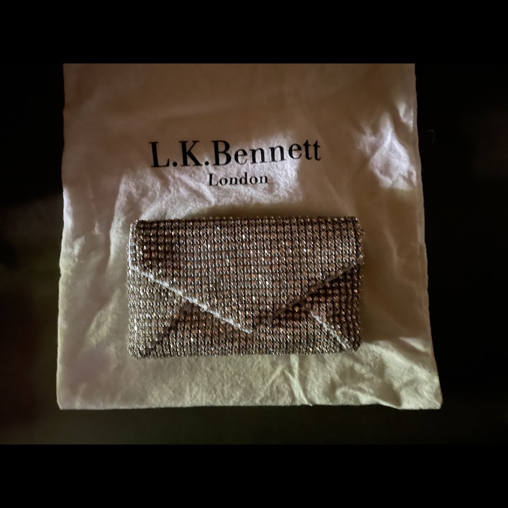 LK Bennett Mini Crystal Clutch, mint condition. Strap tucks inside. Dust bag.